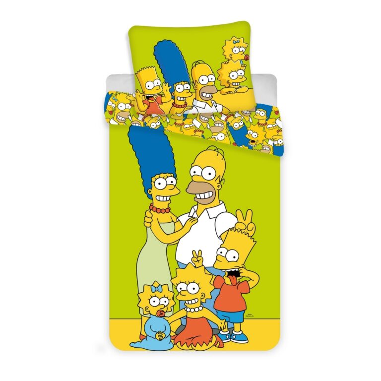 Jerry Fabrics Dětské bavlněné povlečení Simpsons yellow green