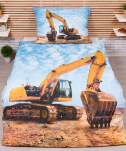 3D bavlněné povlečení 140x200+70x90 Bagr II