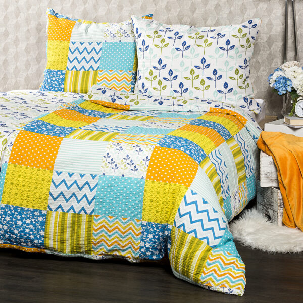 4Home Krepové povlečení Patchwork blue - Krepové povlečení