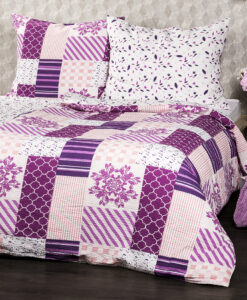 4Home Krepové povlečení Patchwork violet - Krepové povlečení