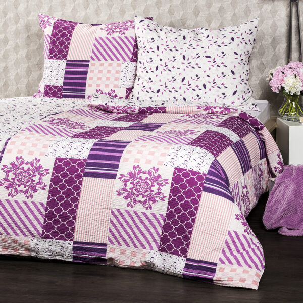 4Home Krepové povlečení Patchwork violet - Krepové povlečení