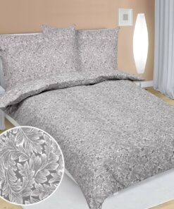 Bellatex Bavlněné povlečení Listí šedá