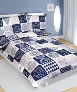 Bavlněné povlečení Patchwork tmavě modrá - Bavlněné povlečení