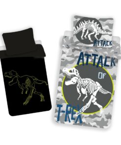 Jerry Fabrics Bavlněné povlečení T-rex svíticí