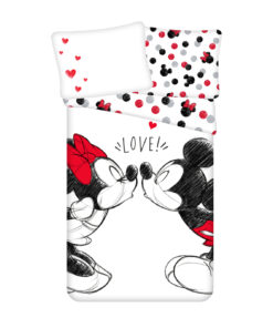 TP Bavlněné povlečení 140x200+70x90 Mickey a Minnie Lovely kiss