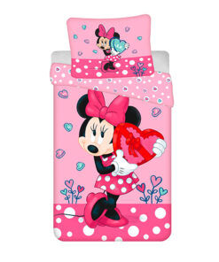 TP Bavlněné povlečení 140x200+70x90 Minnie gift heart