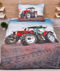 TP Bavlněné povlečení 140x200+70x90 Traktor Red (ve tmě svítí)