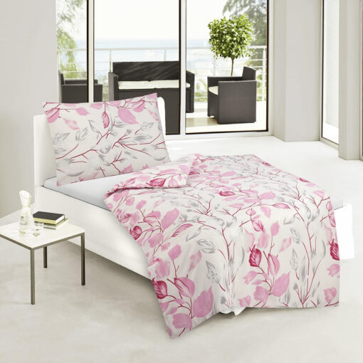 TP Bavlněné povlečení Home Comfort 140x200+70x90 - Listy růžové