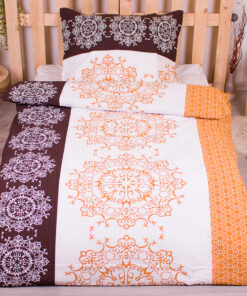 TP Krepové povlečení DELUXE 140x200+70x90 - Mandaly hnědé