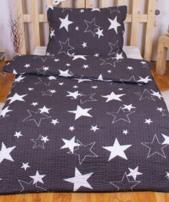 TP Krepové povlečení PREMIUM 140x200+70x90 - Black stars