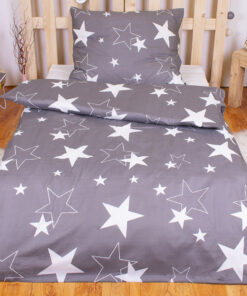 TP Krepové povlečení PREMIUM 140x200+70x90 - Grey stars