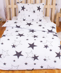 TP Krepové povlečení PREMIUM 140x200+70x90 - White stars