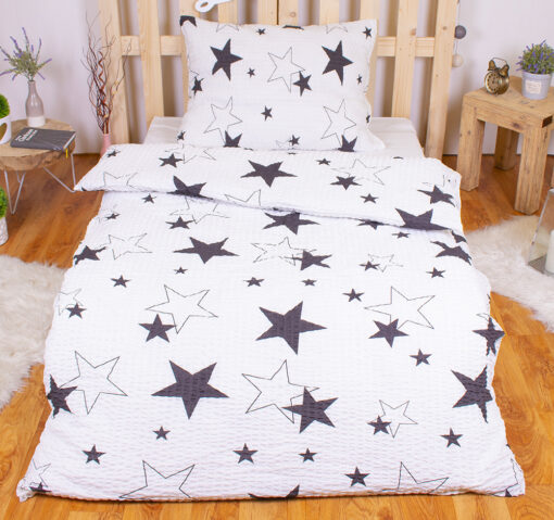 TP Krepové povlečení PREMIUM 140x200+70x90 - White stars