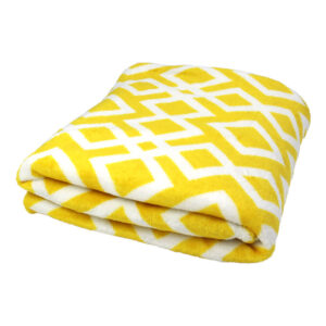 TP Mikroflanelová deka Premium 150x200 - Kosočtverce žluté