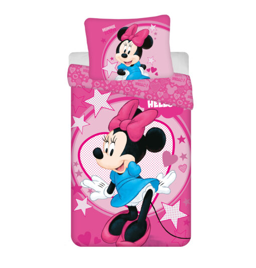 TP Povlečení z mikrovlákna 140x200+70x90 Minnie Hello pink