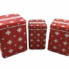 TP Sada kovových krabiček 3ks - Červená s vločkami