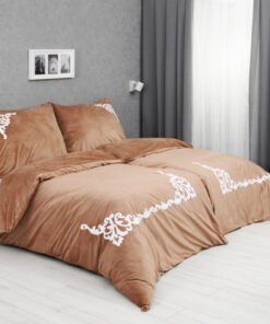 TP Superhebké mikroflanelové povlečení Ornaments 140x200+70x90 Hnědá