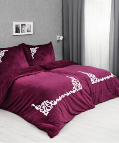 TP Superhebké mikroflanelové povlečení Ornaments 140x200+70x90 Vínová