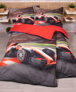 TP Zvýhodněná sada 3D povlečení na dvě lůžka 140x200+70x90 - Formule červená
