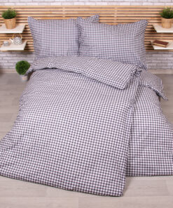 TP Zvýhodněná sada bavlněného povlečení na dvě lůžka 140x200+70x90 - Kostička šedá