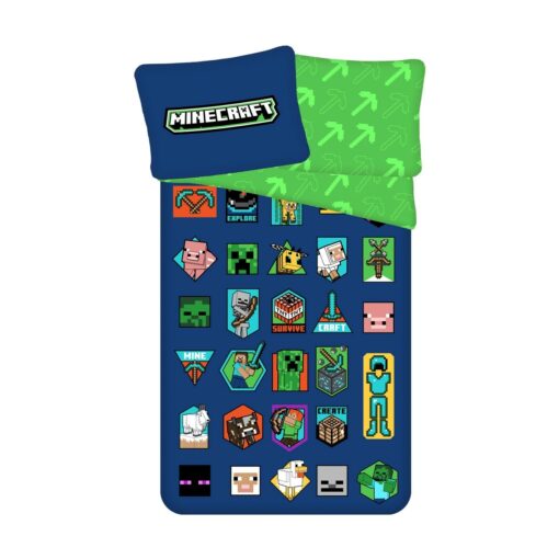 Jerry Fabrics Bavlněné povlečení Minecraft Badges