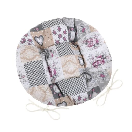 Bellatex Sedák DITA kulatý prošívaný Patchwork love