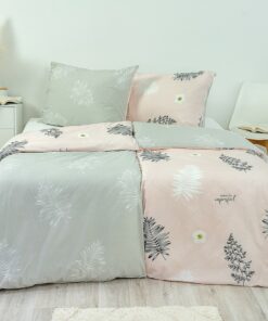 Stanex Bavlněné povlečení Kapradí růžovo-šedá - Bavlněné povlečení