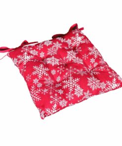 Forbyt Vánoční Prošívaný sedák na židli Vločky červená