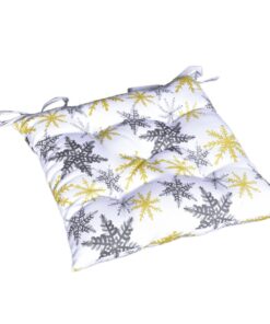 Forbyt Vánoční Prošívaný sedák na židli Vločky šedá/zlatá