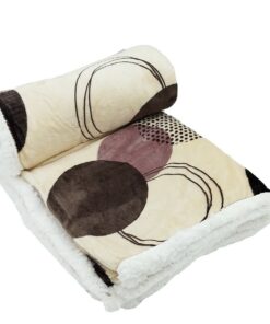 Beránková deka Kruhy hnědá