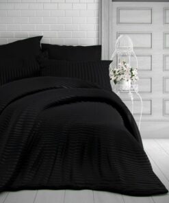 Kvalitex Saténové povlečení Stripe černá