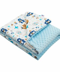 New Baby Dětská deka z Minky Medvídci modrá